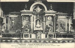 VINTAGE POSTCARD Troyes Church St Main Jean furnace bridge Gate vault out of marble and coppers gild by Girardon