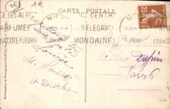 La ruta de la POSTAL de la VENDIMIA de la cornisa grande de Niza tiene vieja manera romana Menton