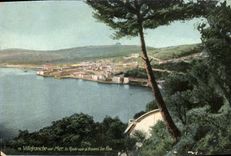 VINTAGE POSTCARD Villefranche On Sea Roads Seen Through the pines
