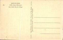 CPA Eze Une Vieille Rue Du Village