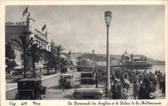 POSTAL de la VENDIMIA Niza la caminata del inglés y del paladar del mediterráneo