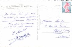 POSTAL MODERNA Niza la caminata del inglés y del montaje del boro