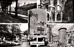 MODERN CARD Narbonne Course Mirabeau Holy Cloister of the cathedral Just Town hall Garden of the palate of Work