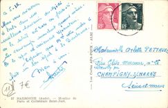 POSTAL Narbonne de la VENDIMIA Moulins de París y de la catedral santas apenas