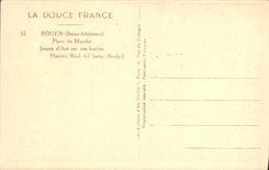 Los lugares de Ruán de la POSTAL de la VENDIMIA ponen el arco del d de Jeanne en su desbaste-cortan