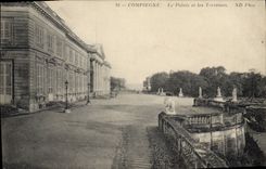 POSTAL Compiegne de la VENDIMIA el paladar y las terrazas