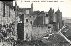 CPA Cite De Carcassonne Defenses De La Porte D'Aude