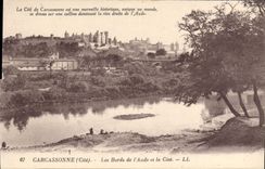 CPA Carcassonne Les Bords De I'Aude Et La Cite