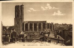 CPA Carcassonne Eglise St Vincent