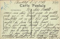 Castillo de la POSTAL de la VENDIMIA del ataque frontal del principal de Chantilly