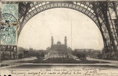 VINTAGE POSTCARD Paris Champ de Mars Trocadero Eiffel Tower