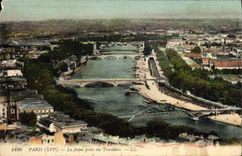 CPA Paris La Seine Prise Du Trocadero