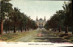 CPA Monte Carlo Le Casino Et Jardins