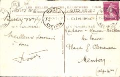 VINTAGE POSTCARD Rodez the bell-tower of the Cathedral and place of the ISCED