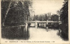 Parque de Chantilly de la POSTAL de la VENDIMIA del castillo el puente de los grandes hombres