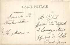 VINTAGE POSTCARD Ceiling Of the Vault Of Notre Dame De Bon Help Painted By Blondel Fontainebleau