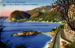 CPA La Cote D'Azur Route De Nice A Monaco I'Isolette Et Le Cap Roux