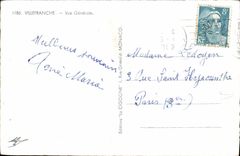 VINTAGE POSTCARD Villefranche View Boat