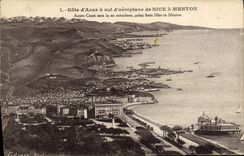CPA Cote D'Azur A Vol D'Aeroplane De Nice A Menton