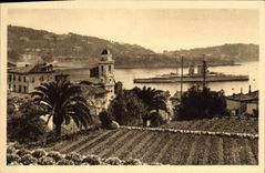 VINTAGE POSTCARD Villefranche Warship In Roads