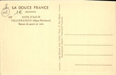 CPA Villefranche Bateau De Guerre En Rade