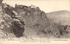 VINTAGE POSTCARD Gourdon Line Of the South Of France Way of the paradise