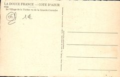 POSTAL Francia suave de la VENDIMIA la aldea de Turbie vista de la cornisa grande