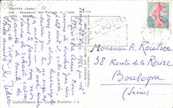 MODERN CARD Troyes Monument Of the Children De I' Aube