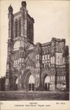 VINTAGE POSTCARD Troyes Cathedral Saint Pierre Western Frontage