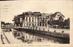 VINTAGE POSTCARD Troyes the Canal And Prefecture
