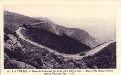 VINTAGE POSTCARD La Turbie Road Of the Large Cornice Between Nice And Eze