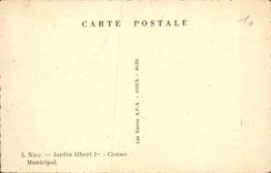 VINTAGE POSTCARD Nice Garden Albert 1st Municipal Casino