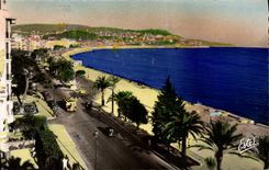 POSTAL MODERNA Niza la caminata del inglés y el punto del montaje del boro