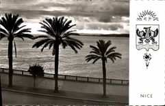 POSTAL MODERNA Niza puesta del sol en la caminata del inglés