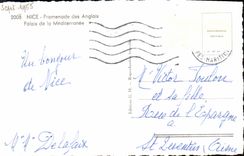 POSTAL MODERNA Niza caminata del paladar inglés del mediterráneo