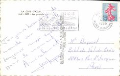 POSTAL MODERNA dimensión Niza de la visión azul