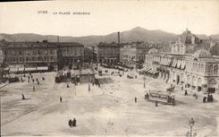 VINTAGE POSTCARD Nice the Place Massena Tram