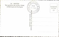 CPM Menton Vue Generale Des Jardins Hotels et montagnes de Ste Agnes