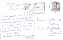 MODERN CARD Menton View Taken Exit of the tunnel of the Cape Martin