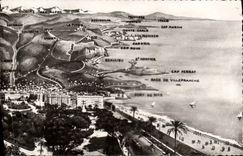 POSTAL MODERNA panorama de Niza en la frontera italiana