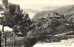 POSTAL Eze de la VENDIMIA visto de la roca tomada del camino de la cornisa