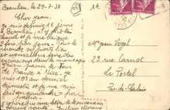 VINTAGE POSTCARD Beaulieu On Overall picture Sea