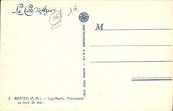 VINTAGE POSTCARD Menton Cape Martin Walk at the seaside