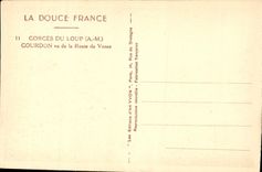 VINTAGE POSTCARD Falls Of the Gourdon Wolf Seen Of the Road De Vence