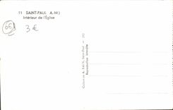 VINTAGE POSTCARD St Interior Paul De I' Eglise