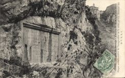 VINTAGE POSTCARD Falls De Saorge Valley Of Roya commemorative plaque of the inauguration of the road by CH Emanuel III