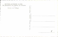 VINTAGE POSTCARD Saint Paul De Vence Its Walls Its Church Its Fountain