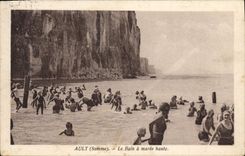 VINTAGE POSTCARD Ault the Bath has High tide