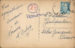 VINTAGE POSTCARD Vernon Seen from of the Town hall