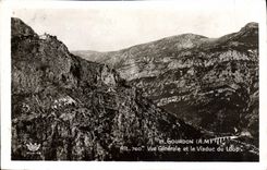 VINTAGE POSTCARD Gourdon View and the viaduct of the wolf